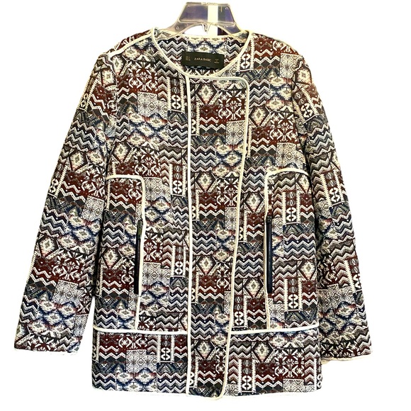 Zara Multicolor Patterned Blazer - Picture 3 of 10